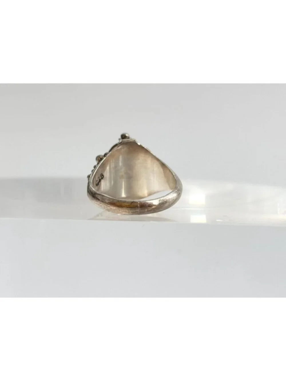 Poison Box Art Deco Style Hinged Garnet Sterling Silver 925 Vintage Ring sz 5.25